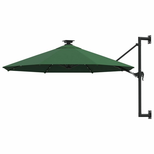 Wandparasol met LED&amp;apos;s 300 cm groen 1