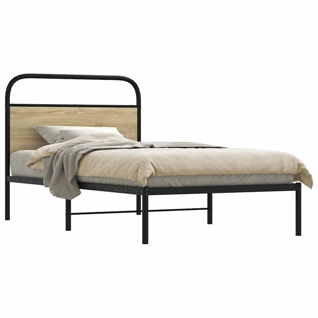 Bedframe zonder matras bewerkt hout sonoma eikenkleur 100x200cm 1