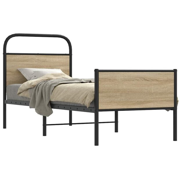 Bedframe zonder matras bewerkt hout sonoma eikenkleur 80x200 cm 1