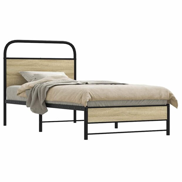 Bedframe zonder matras bewerkt hout sonoma eikenkleur 80x200 cm 1