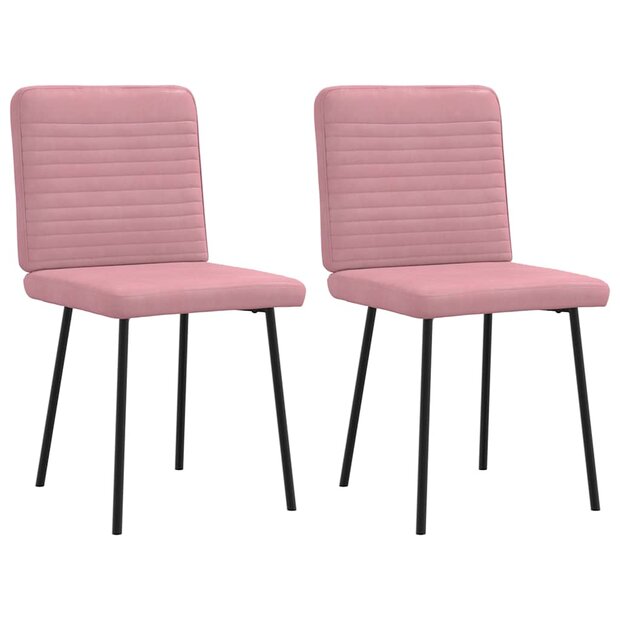 Eetkamerstoelen 2 st fluweel roze 1