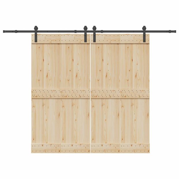 Doos met onderdelen voor schuifdeur 305 cm staal zwart 1