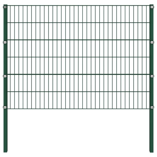 Schuttingpaneel met palen 1,7x1,2 m ijzer groen 1