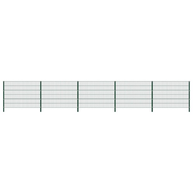 Schuttingpaneel met palen 8,5x1,2 m ijzer groen 1