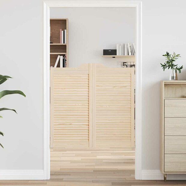 Draaideuren louvredesign 2 paar 100x100 cm massief grenenhout 1