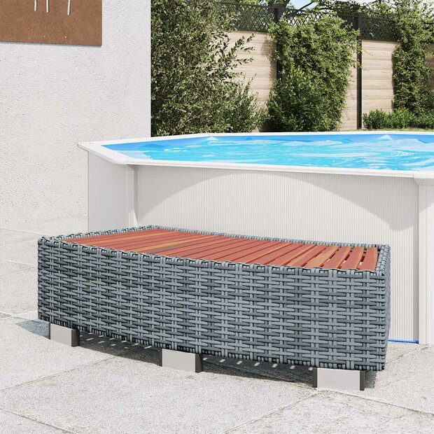 Spatrap 92x45x25 cm poly rattan grijs 1