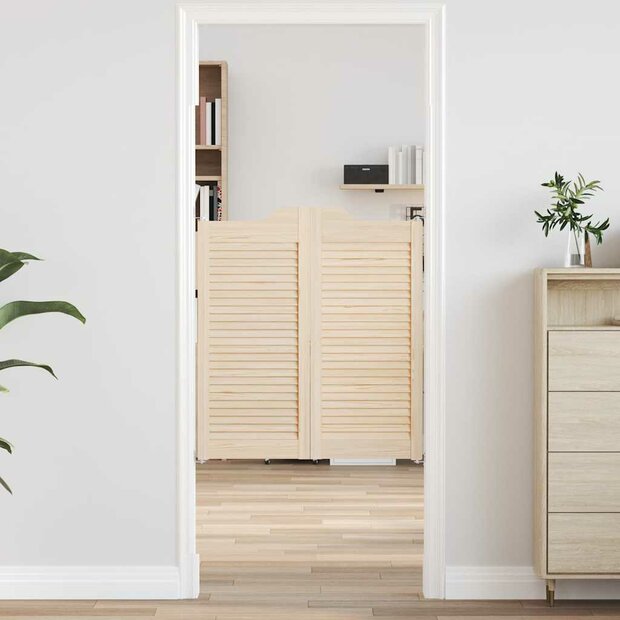 Draaideuren louvredesign 1-paar 90x80 cm massief grenenhout 1