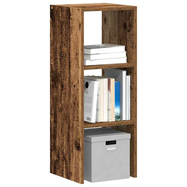 Boekenkast stapelbaar 30x30x80 cm bewerkt hout oud houtkleurig 1