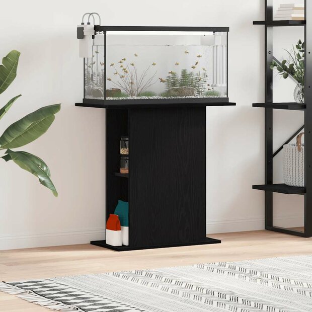 Aquariumstandaard 75x36x72,5 cm bewerkt hout zwart eikenkleurig 1