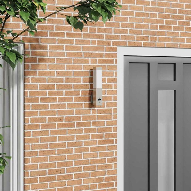 Buitenwandlamp met Sensor Zilver RVS IP44 1