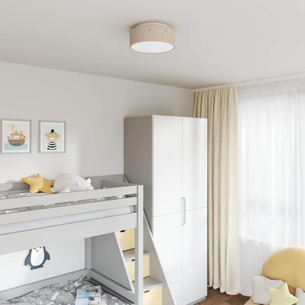 Plafondlamp met sterrenlampscherm &Oslash; 30 cm E27 stof taupe 1