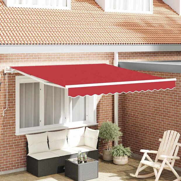 Luifel automatisch uitschuifbaar 350x250 cm rood 1