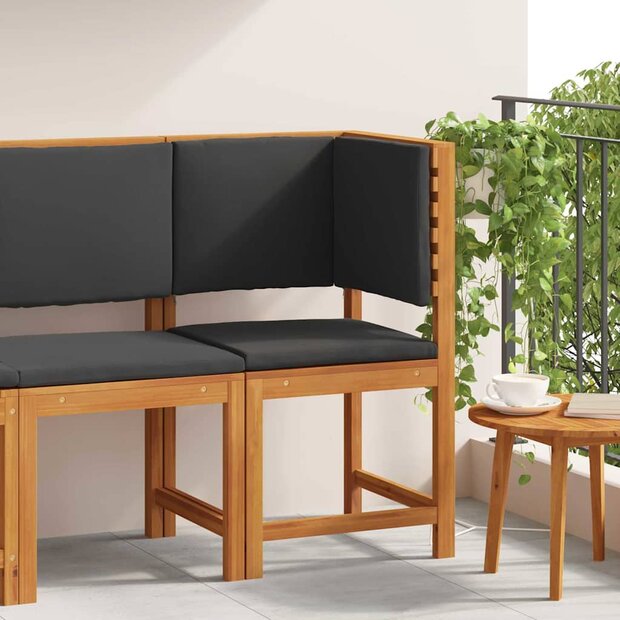 Hoektuinstoel met kussens massief acaciahout 1