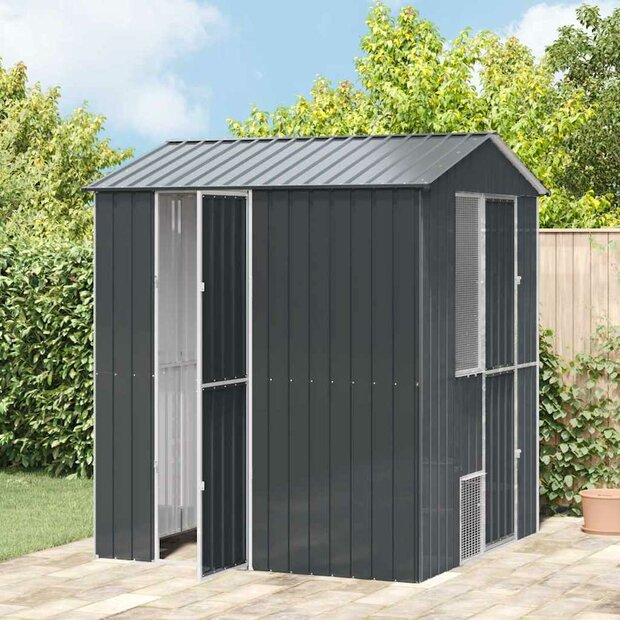 Vogelvoli&egrave;re Antraciet 210x215x247 cm Staal 1