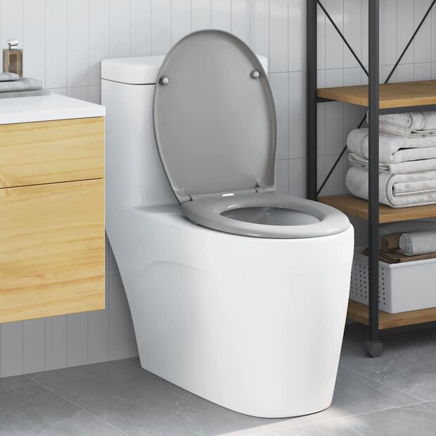 Toiletbril soft-close met quick-release Duroplast grijs 1