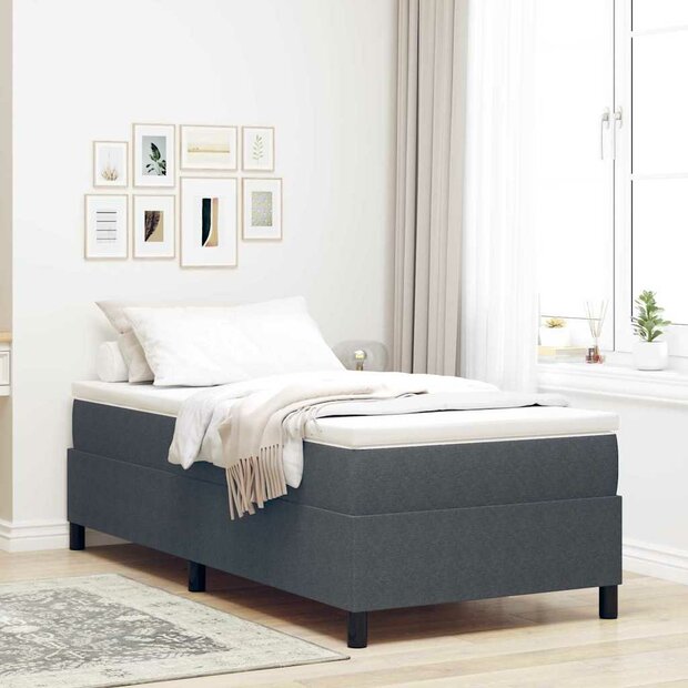 Boxspringbed Donkergrijs 90x200 cm Corduroy Stof 1