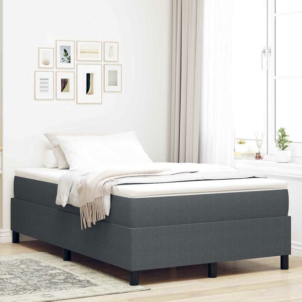 Boxspringbed Donkergrijs Klein Tweepersoons Corduroy Stof 1
