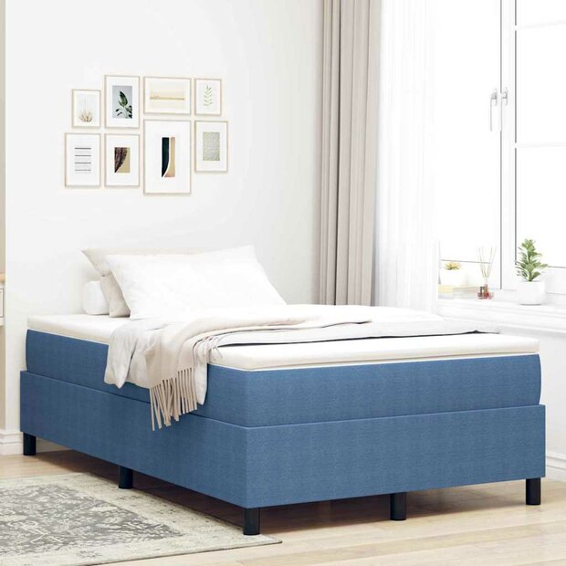 Boxspringbed Blauw Klein Tweepersoons Corduroy Stof 1