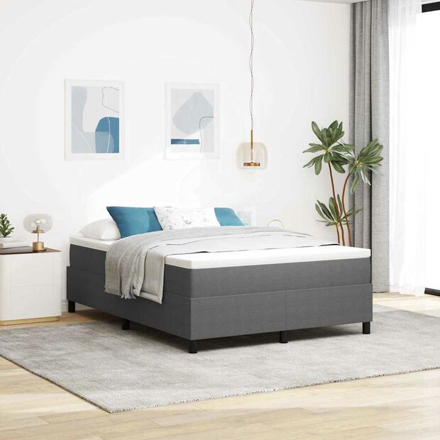 Boxspring Bed Lichtgrijs 140x200 cm Corduroy Stof 1