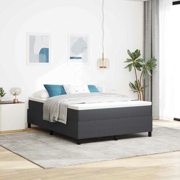 Boxspringbed Donkergrijs 160x200 cm Katoen 1
