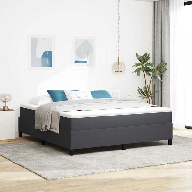 Boxspring Bed Donkergrijs Super King Corduroystof 1