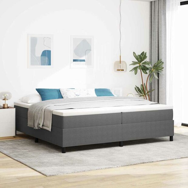Boxspringbed Lichtgrijs 200x200 cm Corduroy Stof 1