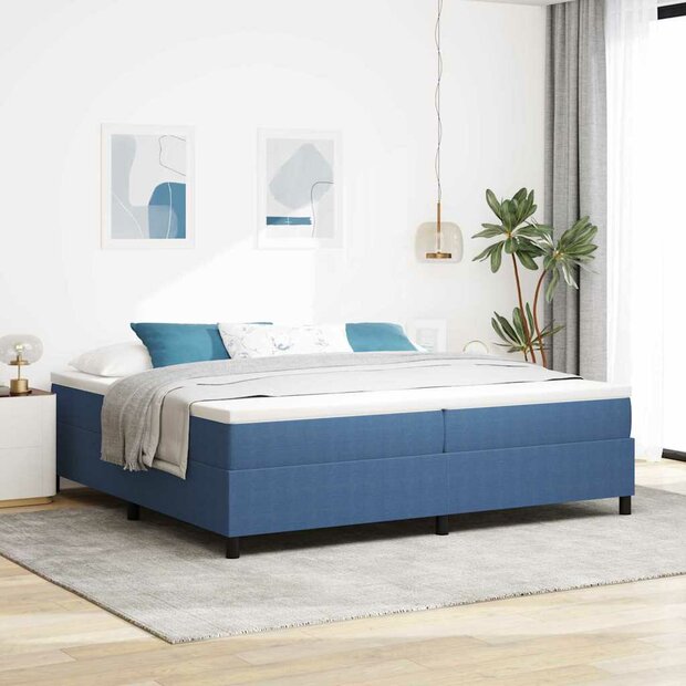 Boxspring Bed Blauw 200x200 cm Corduroy Stof 1