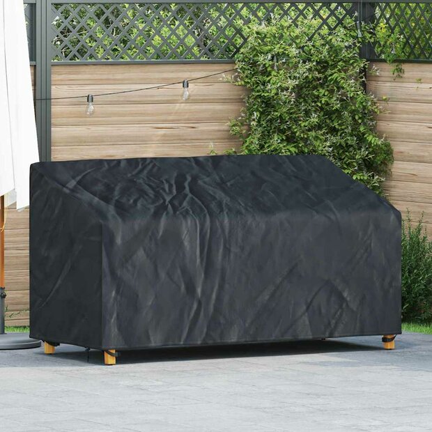 Tuinbankhoes Zwart 185 x 85 x 65 / 94 cm 420D stof 1