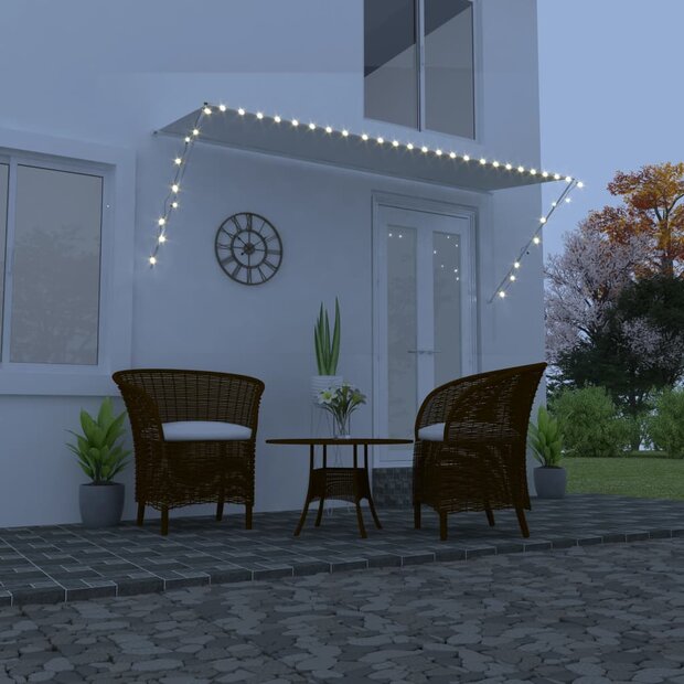 Luifel uittrekbaar met LED 300x150 cm cr&egrave;me 1