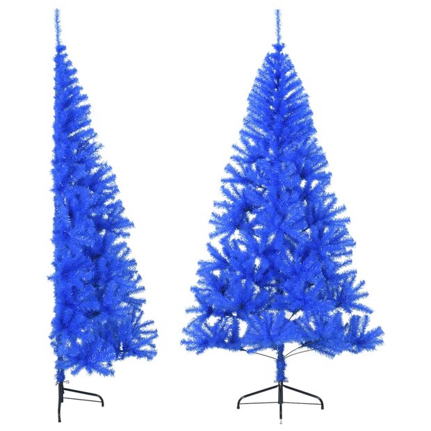 Kunstkerstboom met standaard half 240 cm PVC blauw 1