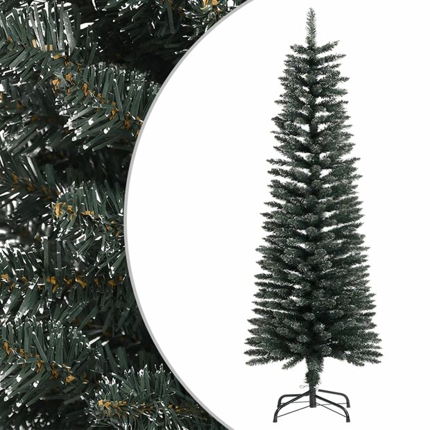 Kunstkerstboom met standaard smal 120 cm PVC groen 1