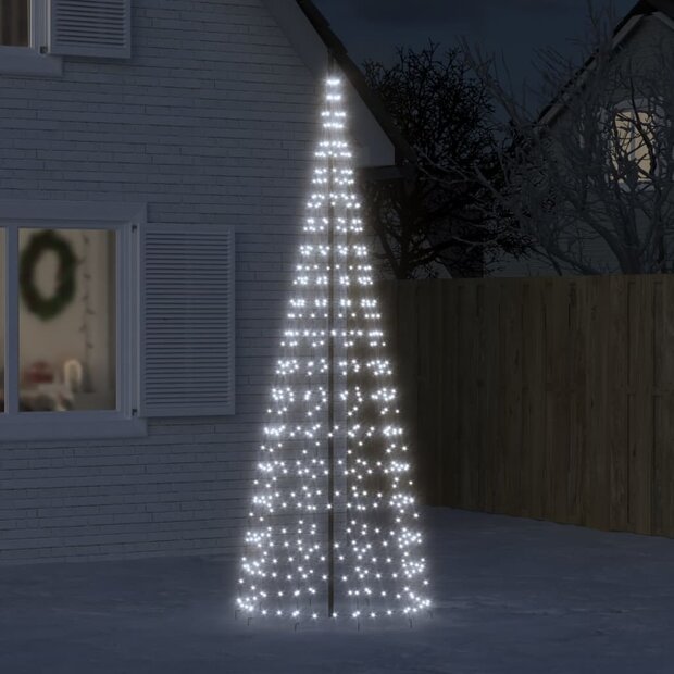 LED-kerstboom aan vlaggenmast 550 LEDs koud wit 300 cm 1