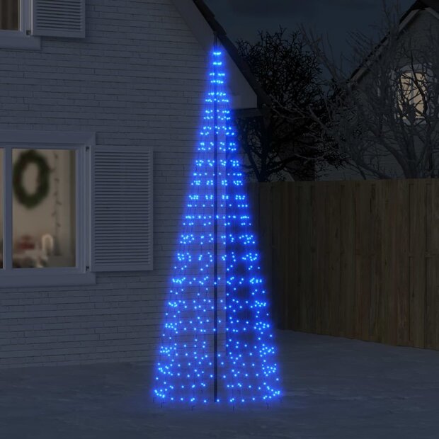 LED-kerstboom aan vlaggenmast 550 LED&amp;apos;s 300 cm blauw 1