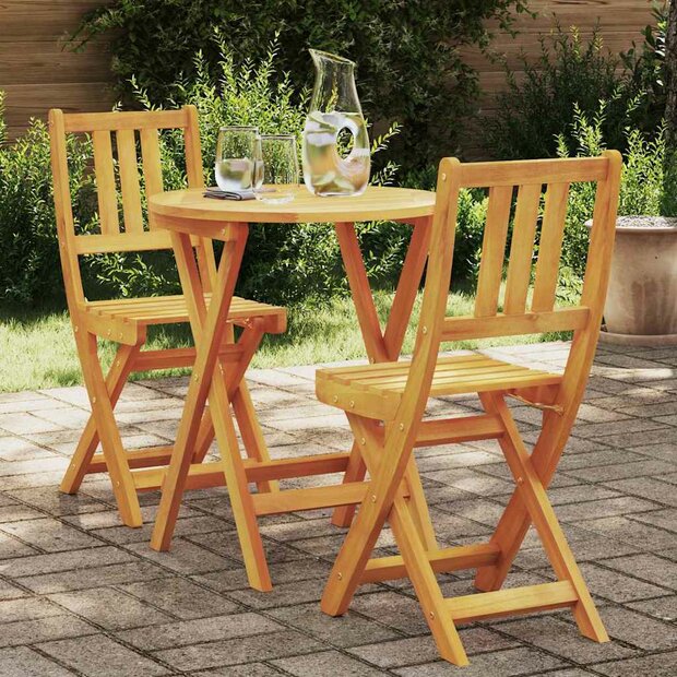Bistroset 3 pcs Bruin Massief acaciahout 1