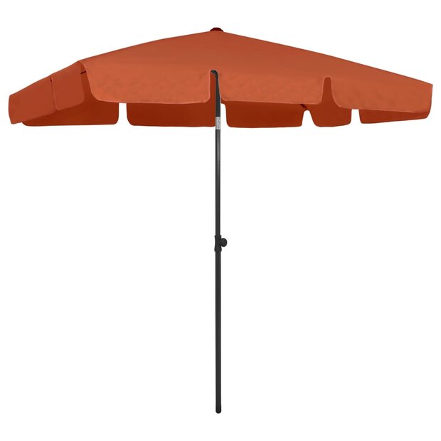 Strandparasol 200x125 cm terracottakleurig 1