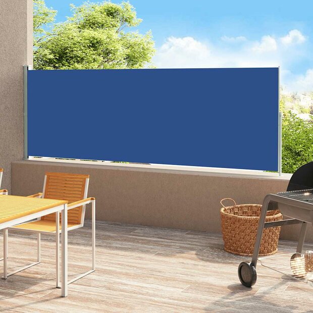Tuinscherm uittrekbaar 180x500 cm blauw 1