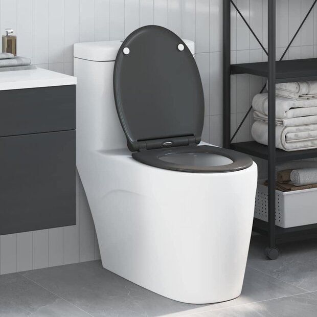 Toiletbril soft-close met quick-release Duroplast antraciet 1