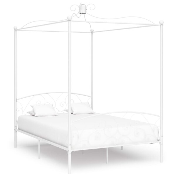 Hemelbedframe metaal wit 120x200 cm 1