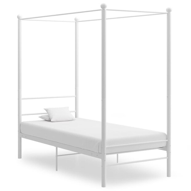 Hemelbedframe metaal wit 100x200 cm 1