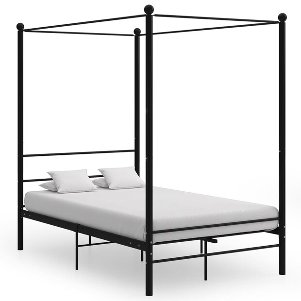 Hemelbedframe metaal zwart 120x200 cm  1