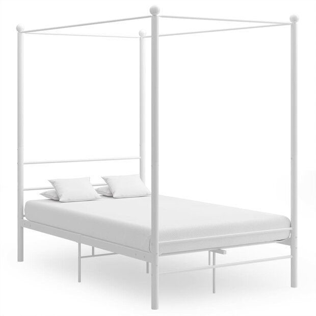 Hemelbedframe metaal wit 140x200 cm  1