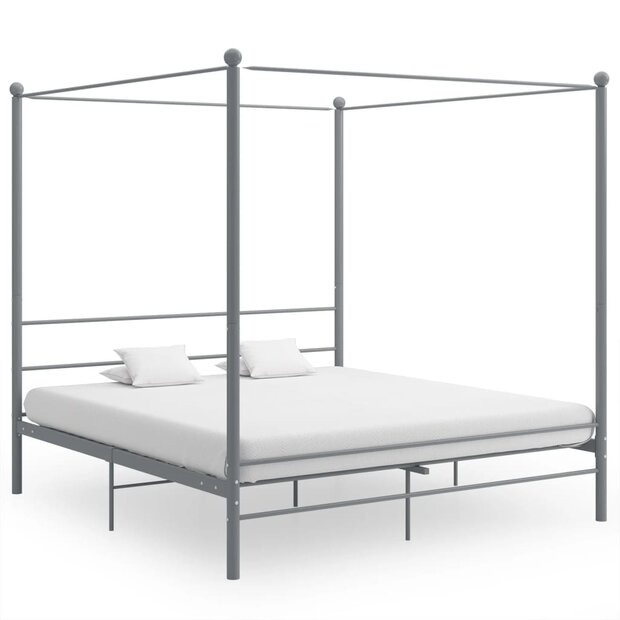 Hemelbedframe metaal grijs 180x200 cm  1