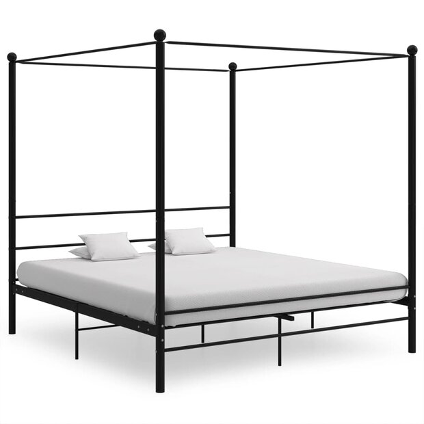 Hemelbedframe metaal zwart 200x200 cm  1
