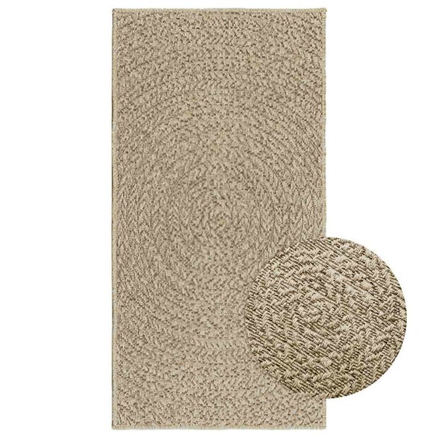 Vloerkleed ZIZUR beige binnen en buiten 60x110 cm jute look 1