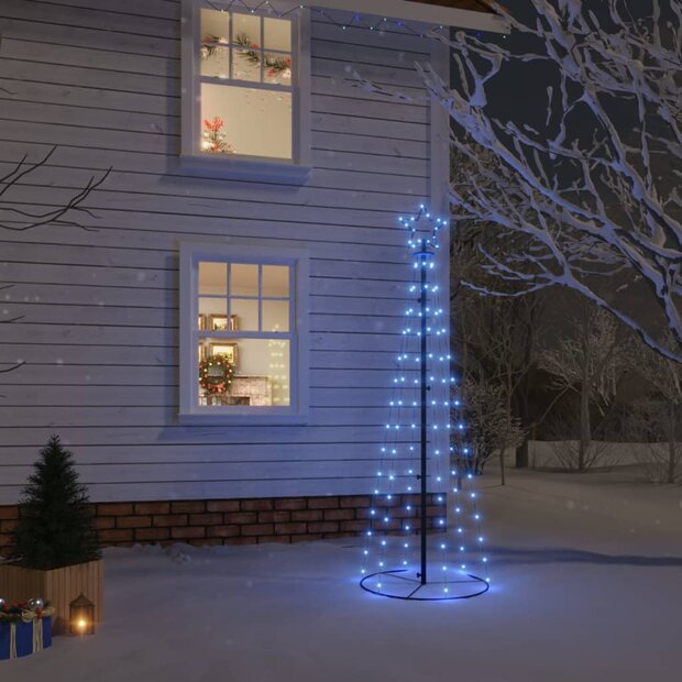 Kegelkerstboom 108 LED&amp;apos;s 70x180 cm blauw 1
