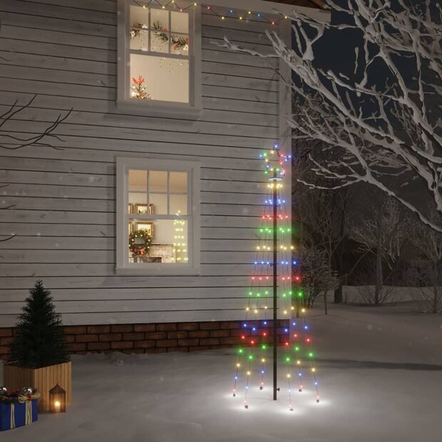Kerstboom met grondpin 108 LED&amp;apos;s meerkleurig 180 cm 1