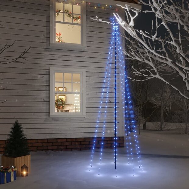Kerstboom met grondpin 310 LED&amp;apos;s blauw 300 cm 1