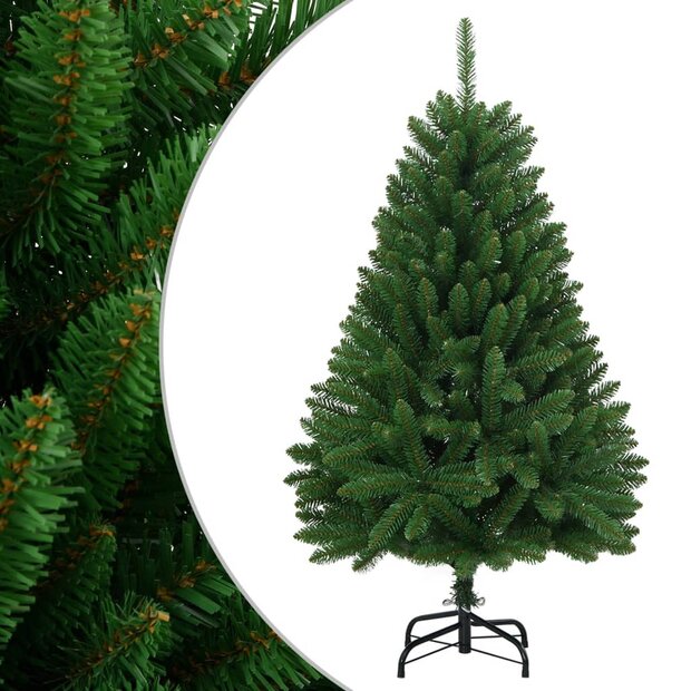 Kunstkerstboom met scharnieren met standaard 120 cm groen 1