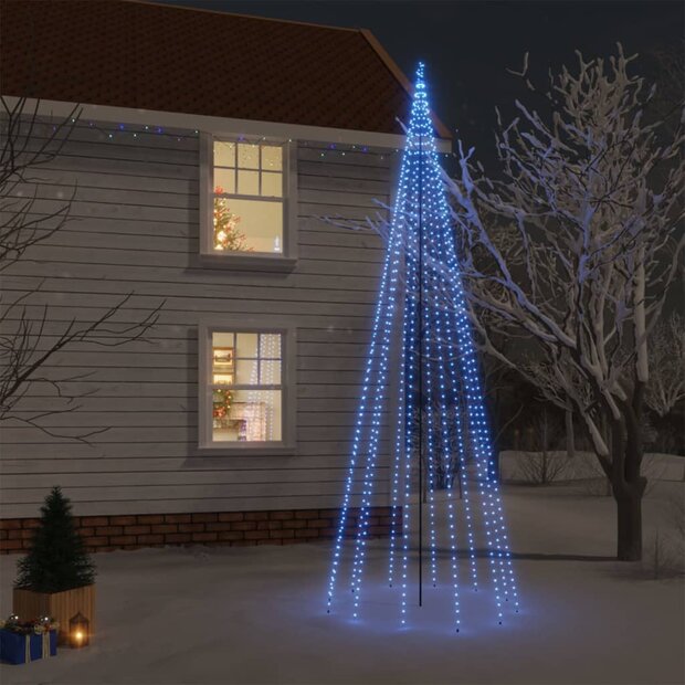Kerstboom met grondpin 732 LED&amp;apos;s blauw 500 cm 1