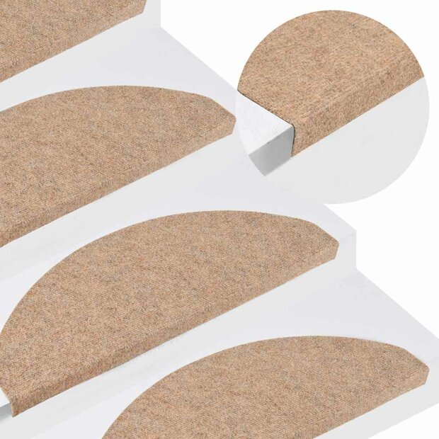 Trapmatten zelfklevend 10 st 65x22,5x3,5 cm beige 1